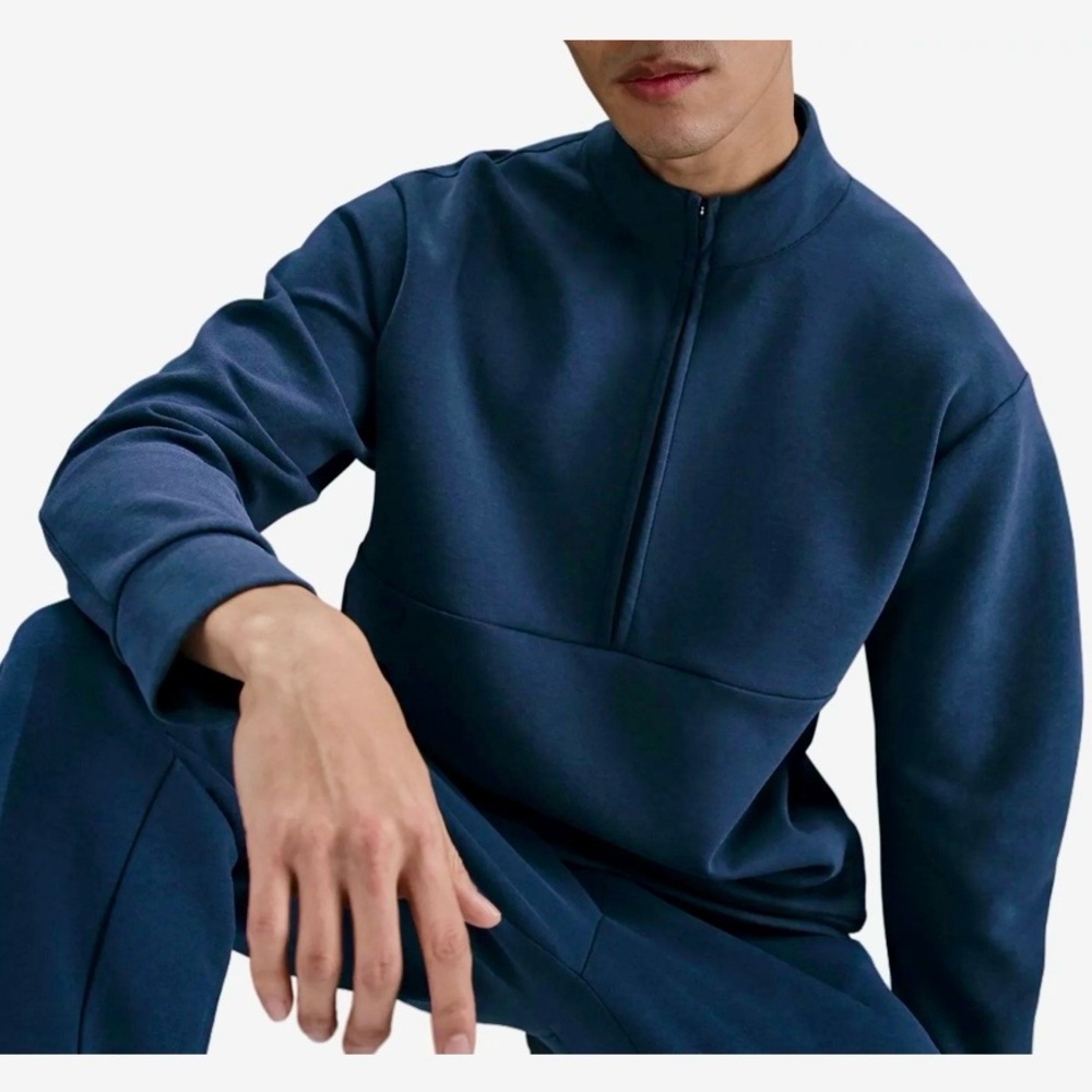 Nike Men's Navy Zip Mock Neck Sweatshirt
